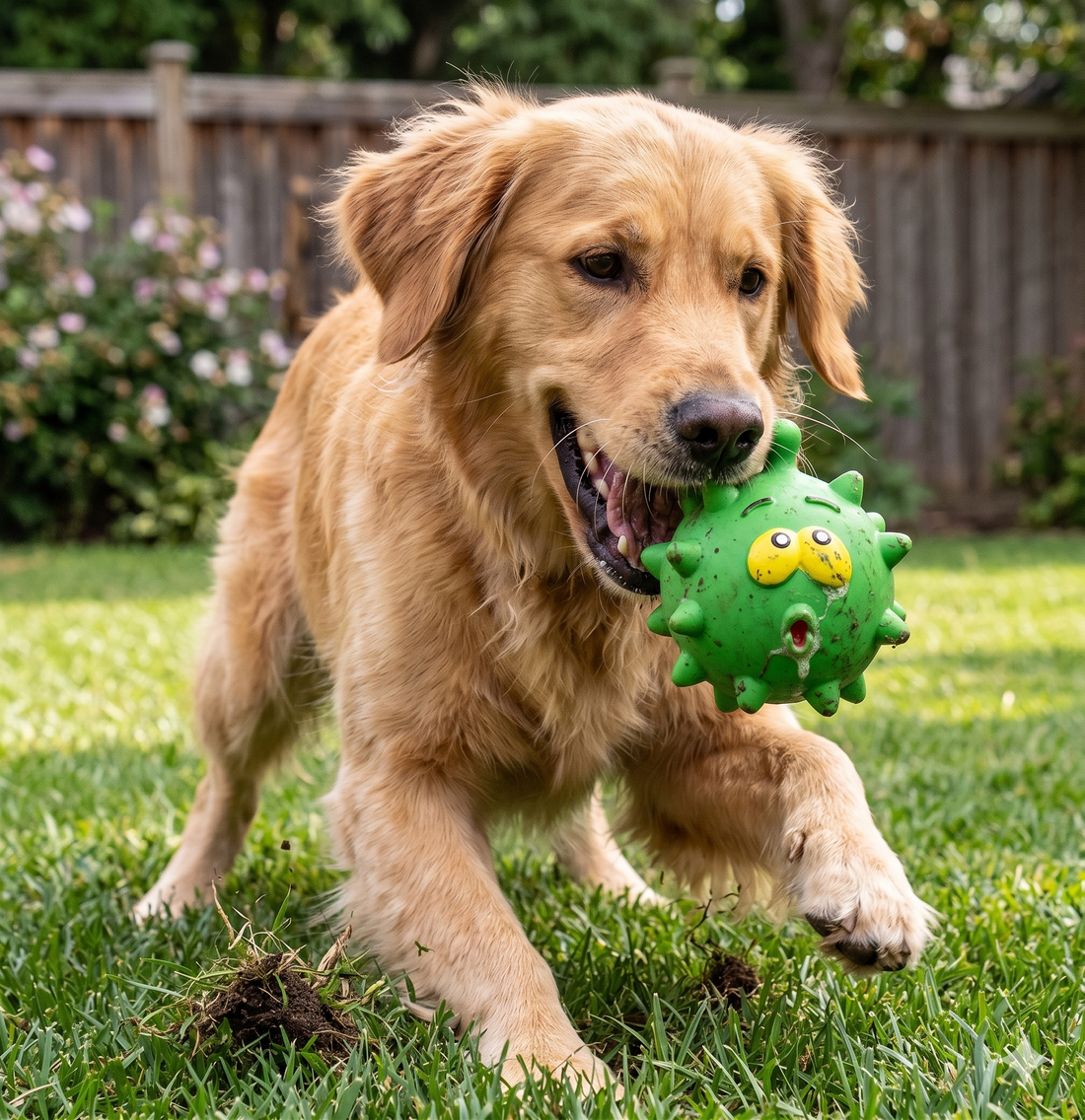 SpikeGripT Squeaky Latex Dog Ball - main product view