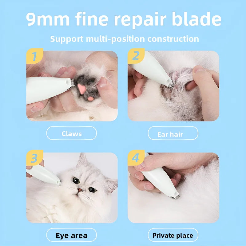 PetNest 360� Pet Paw Hair Trimmer - Rechargeable Electric Clipper for Dogs & Cats, USB-C Charging - product detail view