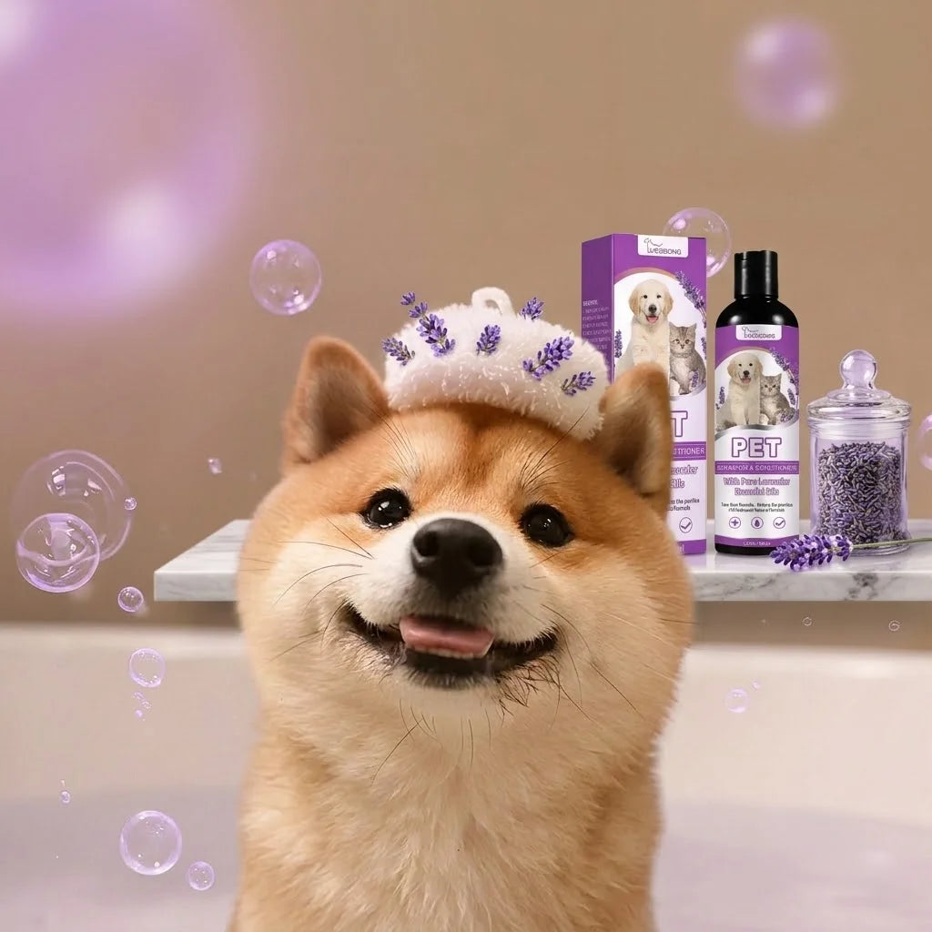 Lavender Pet Shampoo & Conditioner - Tear-Free, pH Balanced for Dogs & Cats, 100ml - product design detail