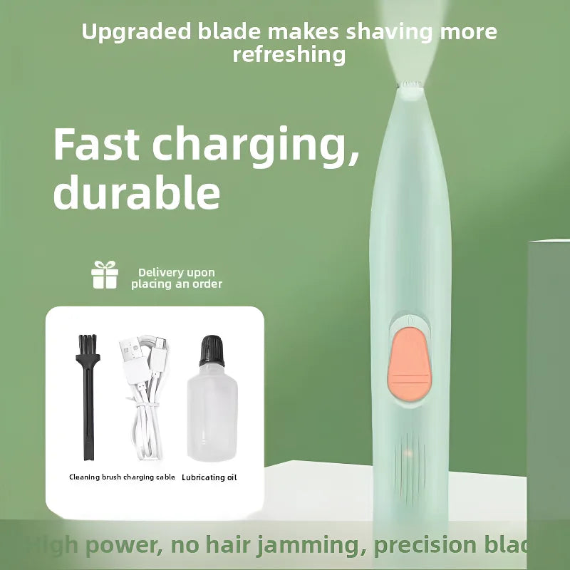 PetNest 360� Pet Paw Hair Trimmer - Rechargeable Electric Clipper for Dogs & Cats, USB-C Charging - close-up product view