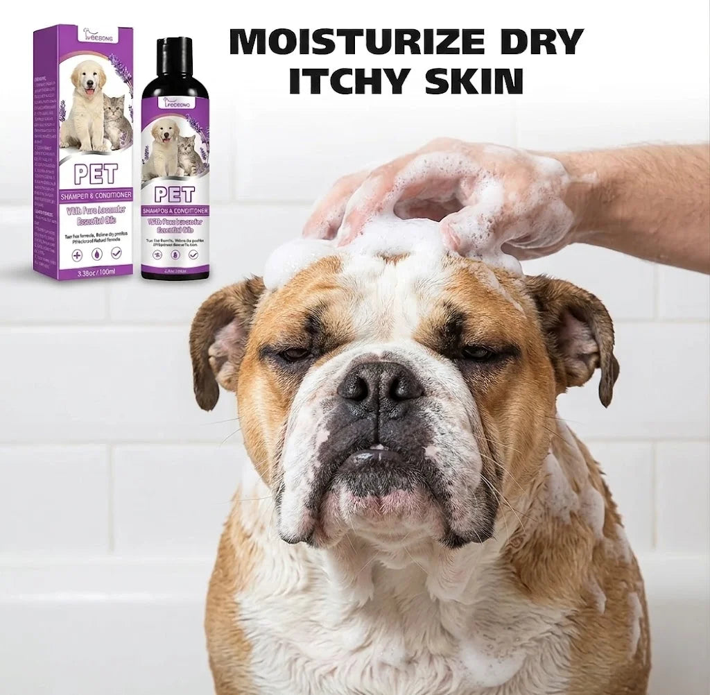 Lavender Pet Shampoo & Conditioner - Tear-Free, pH Balanced for Dogs & Cats, 100ml - close-up product view