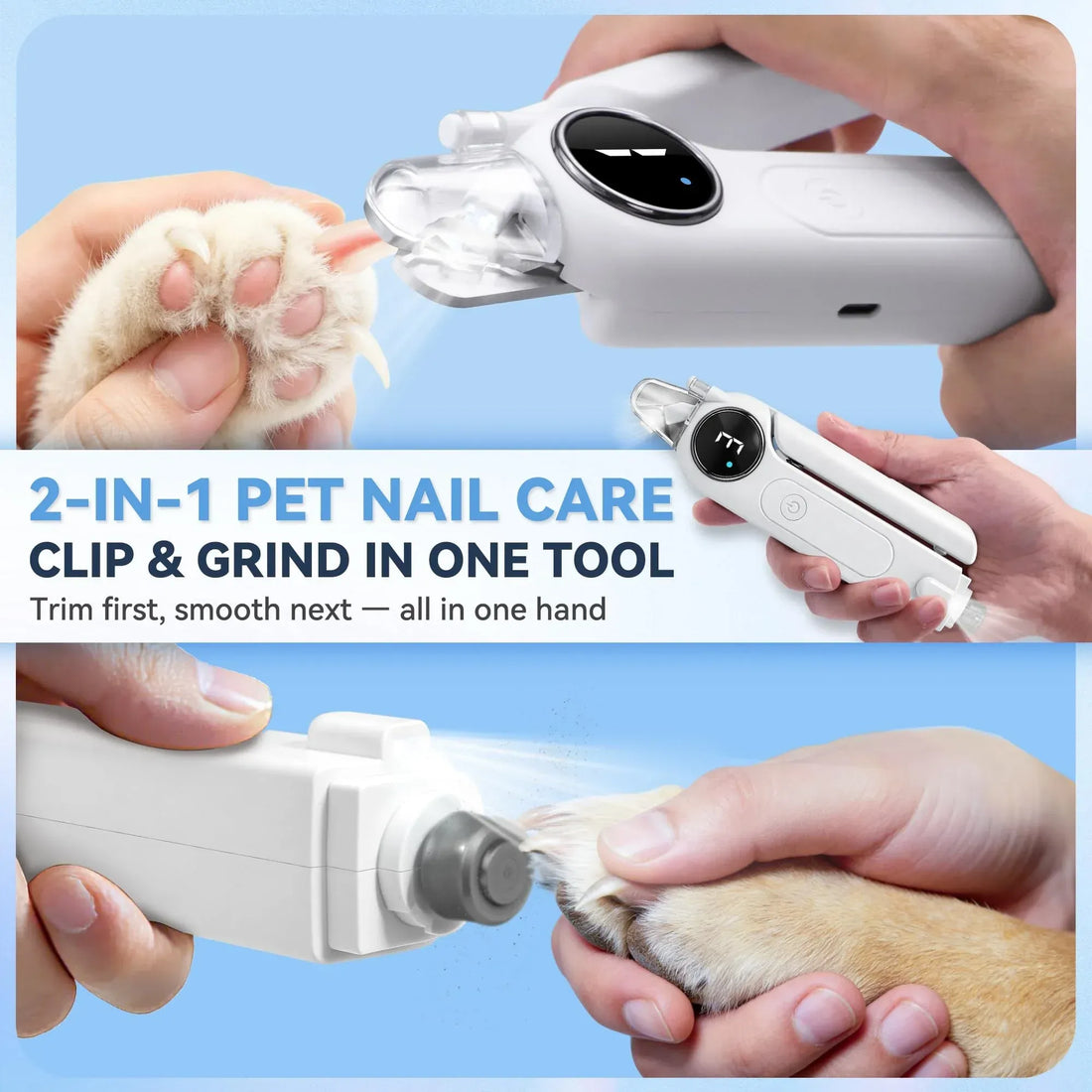 Pro-Glide 2-in-1 Electric Pet Nail Grinder & Clipper - main product view