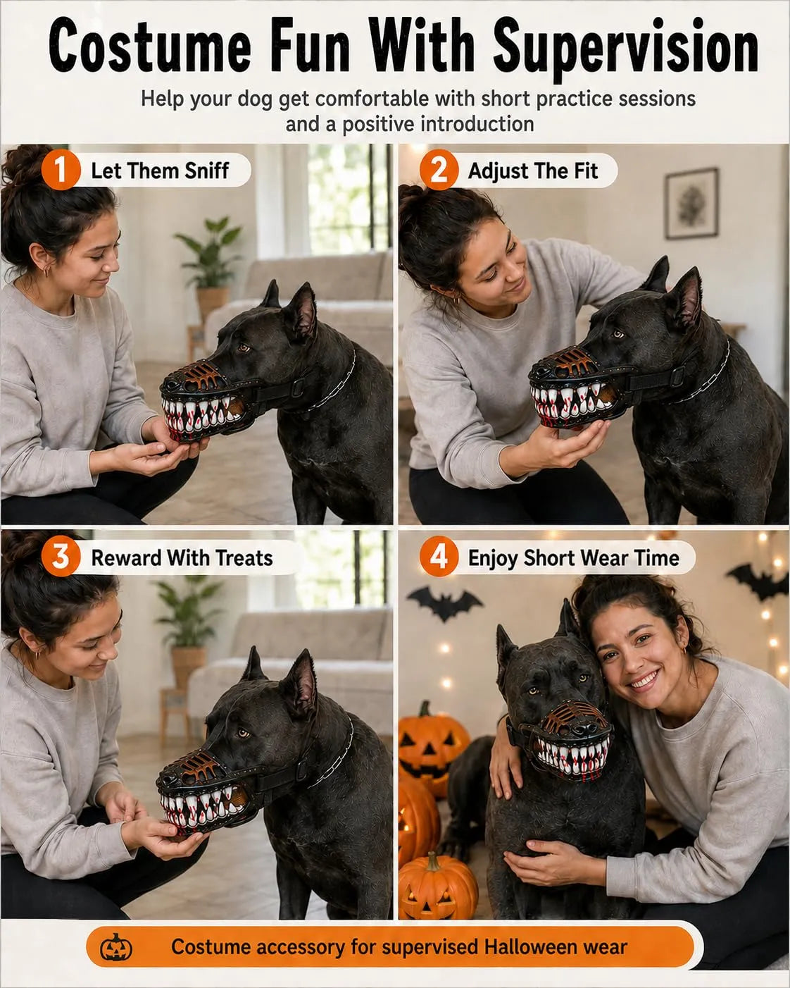 Spooky Dog Halloween Mask - Funny Pet Costume Accessory for Halloween Parties & Photos(Free Ship - additional product view 12